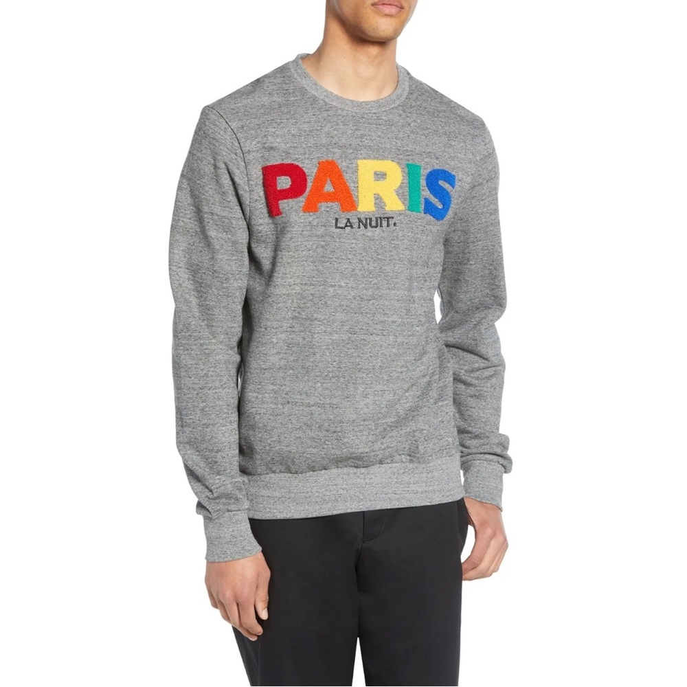Elevenparis. Crewneck Sweatshirt with Rainbow Paris Boucle Logo